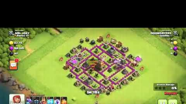 Collecting trophies in clash of clans by attacking part 6.