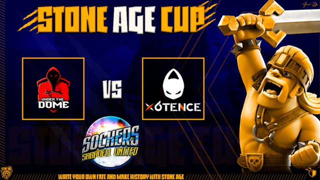 LIVE STONEAGE CUP | X6TENCE VS UNDER THE DOME | CLASH OF CLANS | SOCKERS