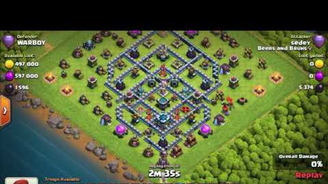 COC TH13 3 Star Teaser Base Crazy AQ Charge