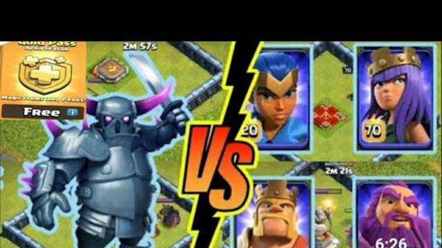 Giving free gold pass l level 1pekka +healers Vs max level heroes l clash of clans
