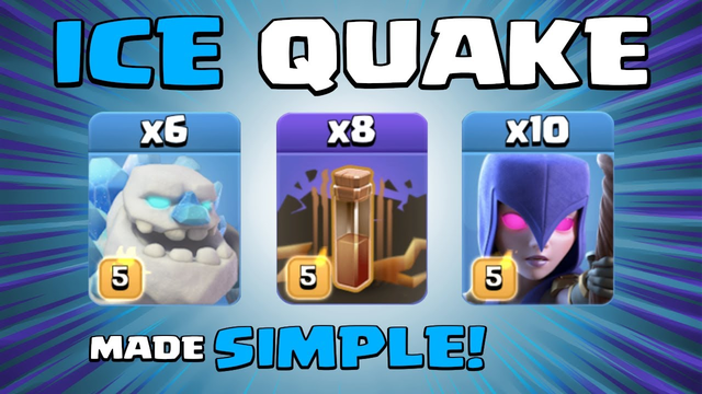 6 x ICE GOLEMS + 10 x WITCHES + 8 x EQ = SPAM QUAKE! TH13 Attack Strategy | Clash of Clans