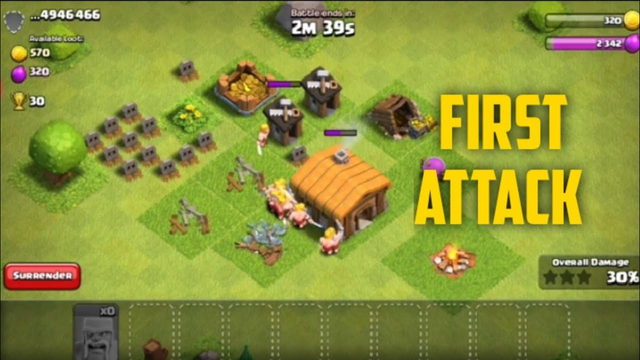 First attack in clash of clans|| clash of clans gameplay||Tech Gaming || Clash of cland