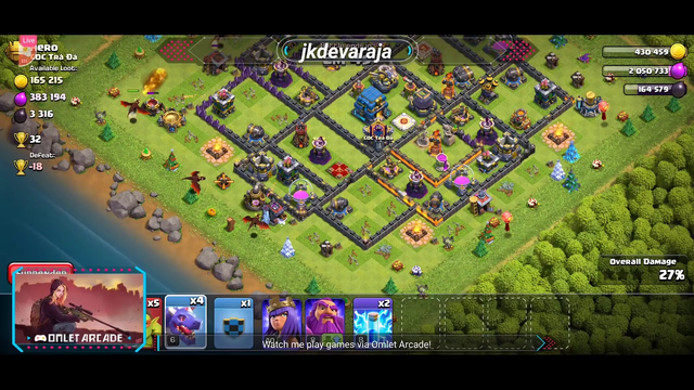 Watch me stream Clash of Clans on Omlet Arcade Trophy push