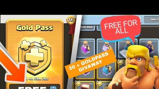 20 + GOLD PASS GIVAWAY | CLASH OF CLANS GOLD PASS GIVEAWAY