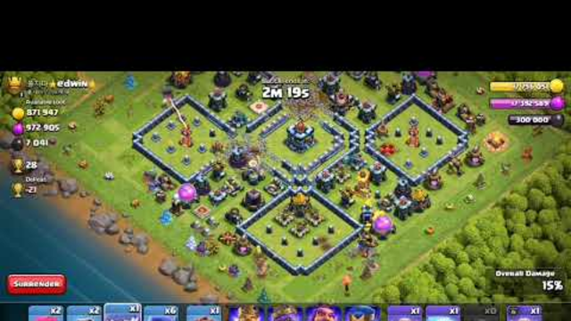 how to loot 1000000 coins 1000000 elixir and 10000 dark elixir 2 stars attack 99% clash of clans