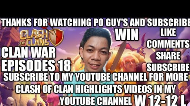 EPISODES 18 COC VLOG 2020 FULL GAME HIGHLIGHTS VIDEOS ON CLASH OF CLAN PHILIPPINES TIE 12-12  PANALO