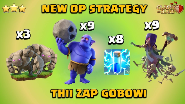 TH11 ZAP Go Bo WITCH ATTACK STRATEGY| CLASH OF CLANS| OP| 229GPPGJY #YQR08GC8C