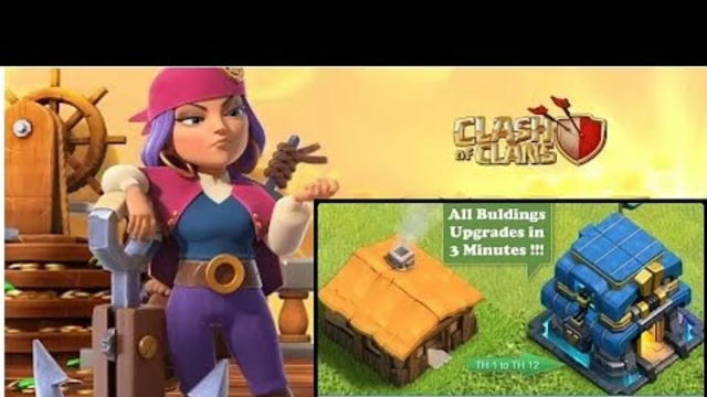Clash of clans- COC UPGRADE ALL BUILDINGS in 3 Minutes