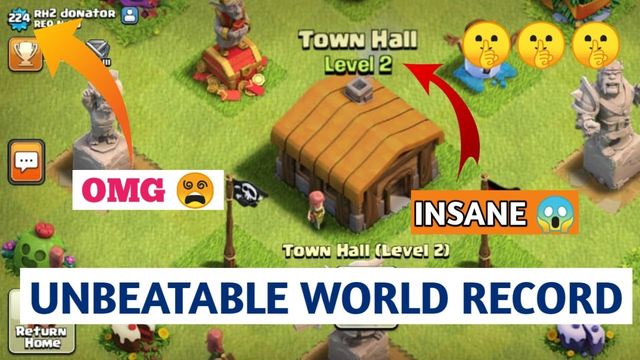 CLASH OF CLANS WORLD RECORD | COC UNBEATABLE WORLD RECORD | TH 2 PLAYER HAS 224 LEVEL | COC WITH SS