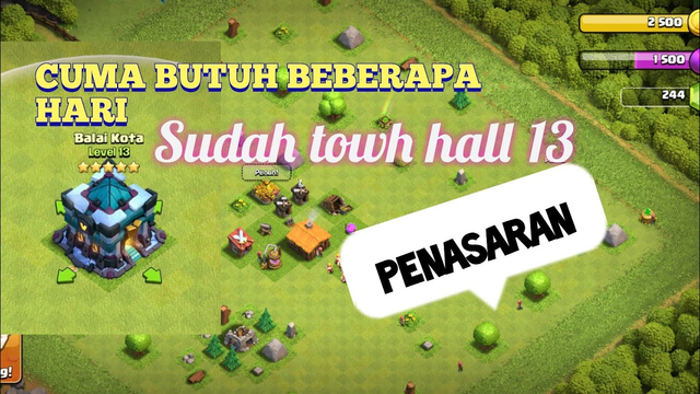 CARA CEPAT UP TOWH HALL 13 || CLASH OF CLANS