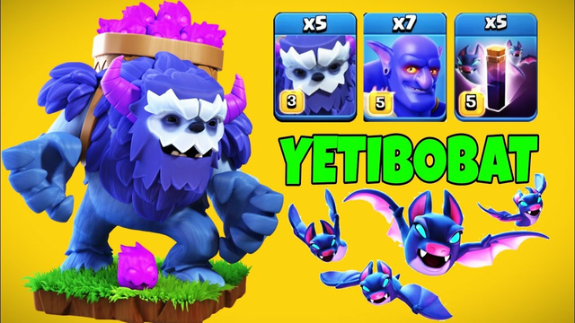Th13 Easy Yetibowbat Strategy In Legend League || 5 Yeti 7 Bowler 5 Bat Spell Attack Strategy #COC