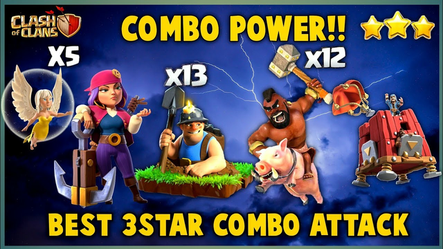 Best 3 Star TH11 Combo Attack Strategy | QC Miner Hog Hybrid Attack | Clash of Clans
