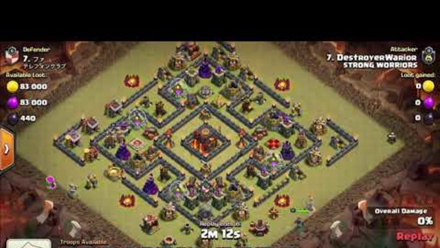 Clash of clans TH10  Clan war, 3 stars with my best troops