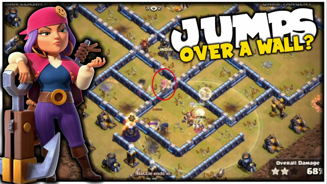 QUEEN JUMPS OVER A WALL IN ESL - Clash of Clans