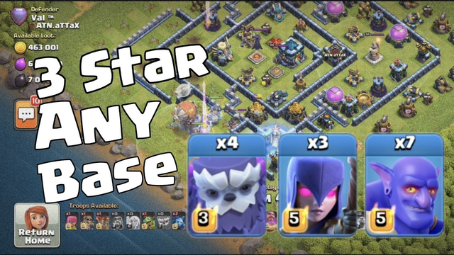 ABSOLUTE BEST TH13 TROPHY PUSHING ATTACK STRATEGY | YETIBOWITCH 3 STAR ANY BASE | CLASH OF CLANS |