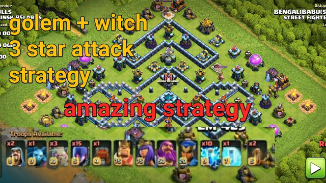 Golem + witch amazing 3 star attack strategy th 13 | clash of clans | Munna 306