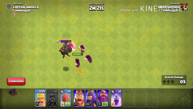 Lava hound Vs Wizard level 8 in clash of clans