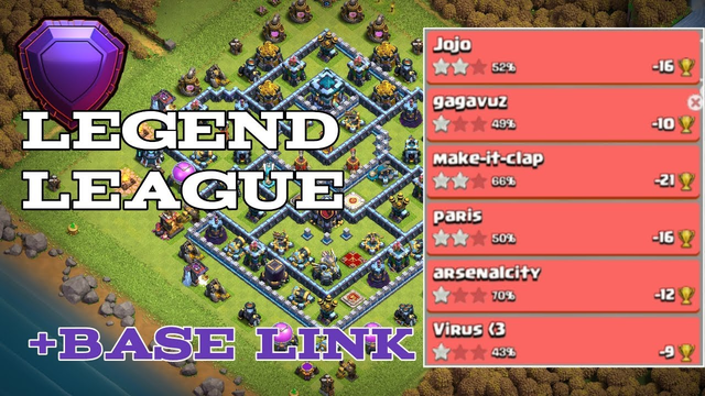 'BASE LINK' Th13 Legend League Base Link with Difence Replay 2020 Sep - Clash of Clans