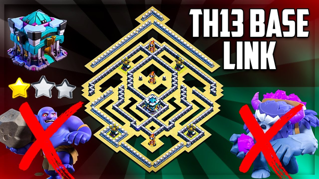 Th13 War Base With Link + Defense Replay Proof | Anti 2 Star Th13 Base Link | Clash of Clans