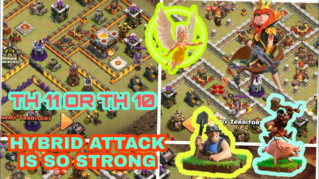 HOW POWERFULL IS HYBRID ATTACK! // TH 11 & TH 10 // CLASH OF CLANS
