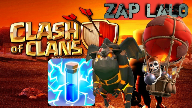 Zap/ Lighting Lavaloon on Town Hall 9::: Clash of Clans gameplay::: Blackcatrobin