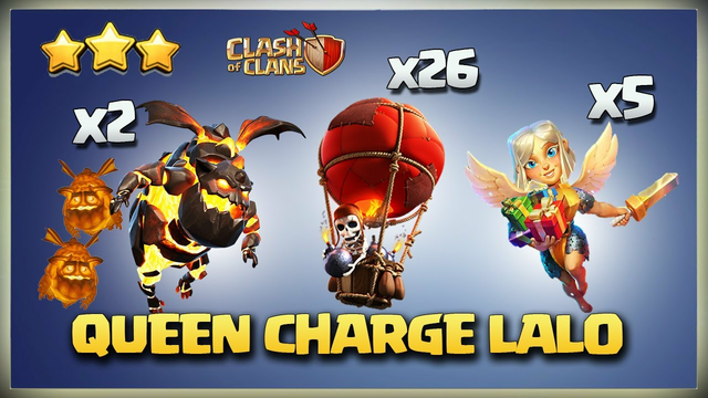 SWAGGED! TH13 Queen Charge LavaLoon - Best Th13 attack - Th13 QC LaLo Strongest air strategy Coc