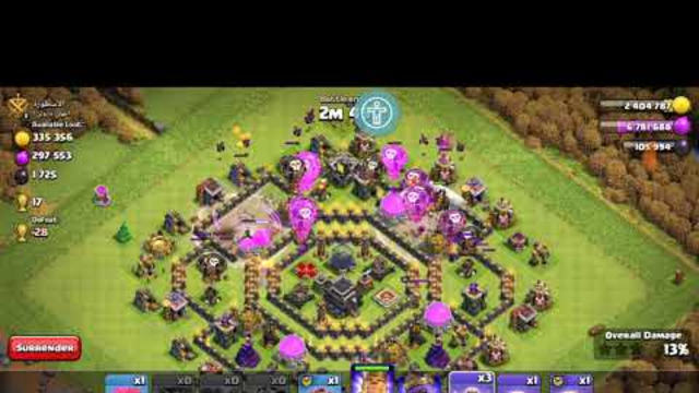 Clash of clans /Townhall is very famous, level 9, 100% melted fort