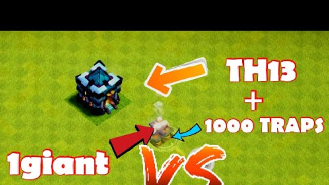 1 GIANT VS TH13+1000SPRING TRAPS UNBELIEVABLE FULLY ATTACK | CLASH OF CLANS