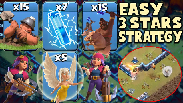 Easy 3 Stars Strategy!!  Zap Hybrid Queen Charge vs TH13 Bases | Clash Of Clans