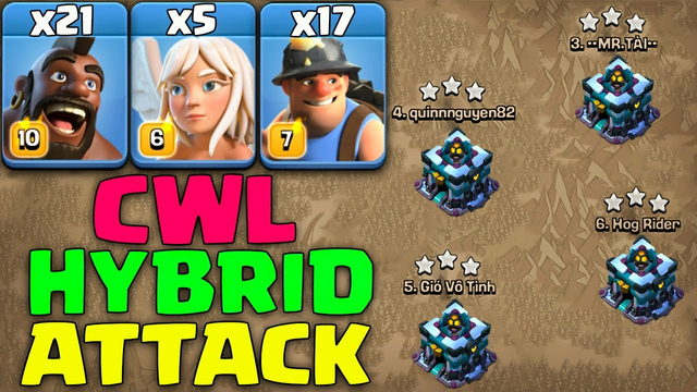 No More Zap With Hybrid Attack !! Th13 Attack Strategy 2020 - 21 Hog + 17 Miner Clash Of Clans
