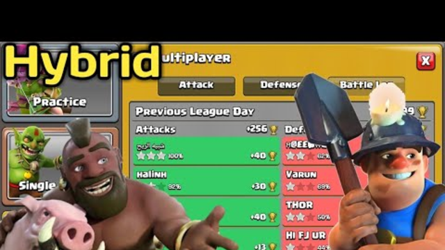 Best th13 hybrid attack strategy in clash of clans