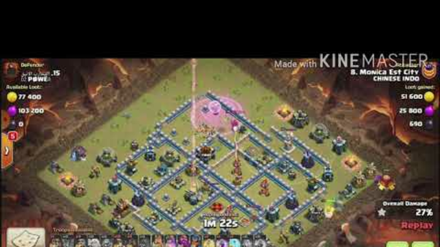 ATTACKING AT CLAN WAR LEAGUE CHAMPIONS LEAGUE 1 CLASH OF CLANS TOWN HALL 13 WITH HYBRID