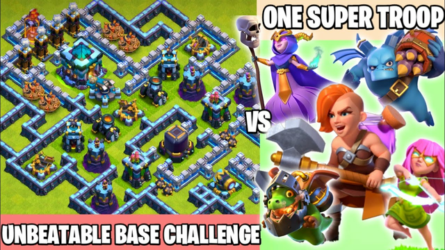 Unbeatable Base Challenge | One Troop Vs Level 1 Defenses - Clash of clans Update