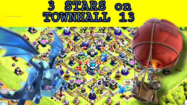 Clash of clans (Coc) Town Hall 13 on 3 stars in one mint