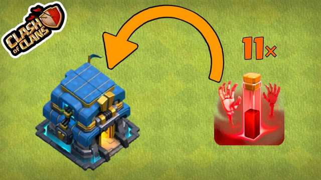 Town Hall VS skeleton spell.........................In Clash Of Clans