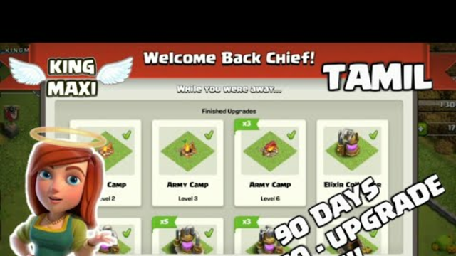 90 days auto upgrade in clash of clans | tamil | live proof! | clash of clans | KING MAXI!!