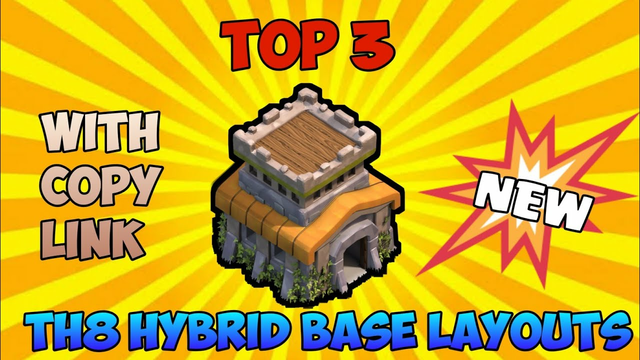 TH8 Best Hybrid Base Layouts with 'LINKS' - Clash of Clans | Best Hybrid Bases of TH8 - COC