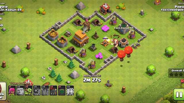 clash of clans TH5 attack... with valkyrie