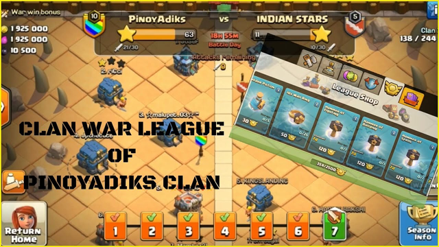 CLAN WAR LEAGUE || 7 days battle || PINOYADIKS CLAN @ CLASH OF CLANS (COC)