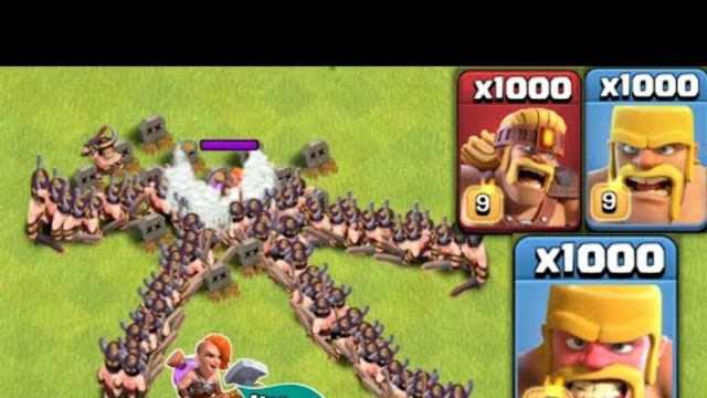 SUPER VALKYRIE VS BARBARIAN FAMILY | CLASH OF CLANS