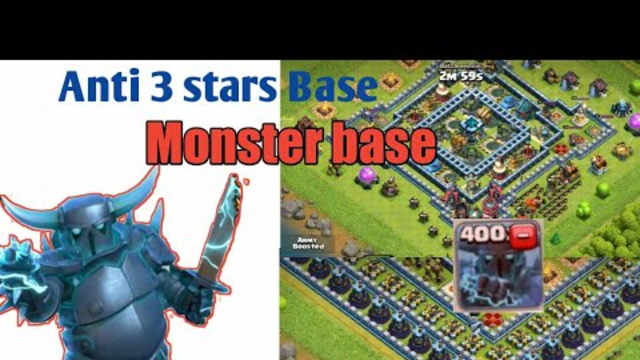 Anti 3 stars base in clash of clans .. Monoster base || Dark Clasher