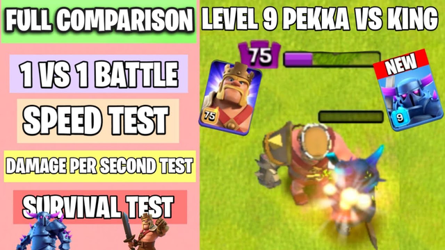 New Level 9 PEKKA Vs Level 75 Barbarian King | Full Comparison | Clash of clans