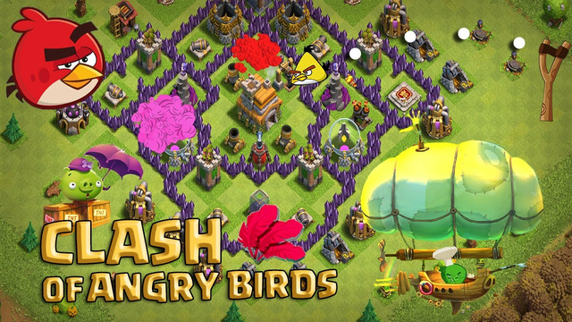 What if Angry Birds attack Clash of Clans Base || Game Mashup