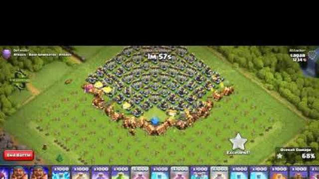 1000 Max Giant Vs Full Max Cannon Base Attack on COC Private Server   Clash of Clans