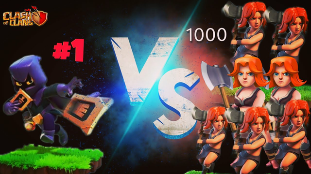 One headhunter VS 1000 valkyrie l clash of clans l MG
