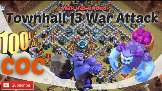 TownHall 13 War Attack With Rocky in Clash of Clans | My Rocky Troops will throw Giants Rocks in COC