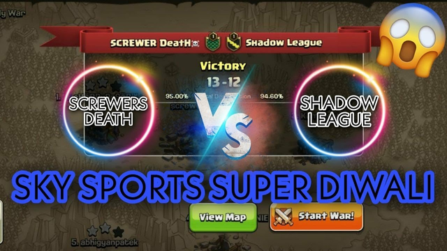 Skysports tournament super Diwali | screwers death vs sadow league | Clash of Clans