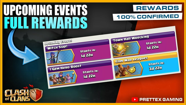 Clash of Clans Upcoming Events Rewards Information | 3 New Coming Events Full Rewards coc 2020