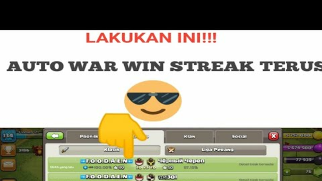 Coc TH 8 Max Indonesia : Cara Agar War Menang Beruntun . The way for the war to win streak