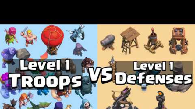 Level 1 troops vs Level 1 defences #coc # clash of clans